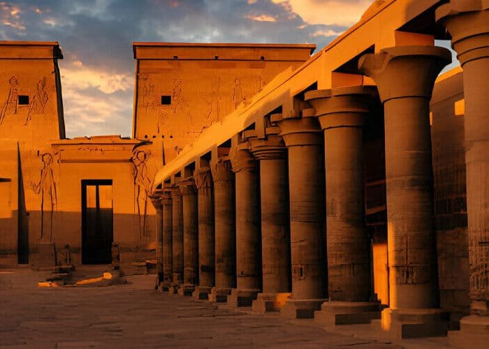 Templo de Philae, un ejemplo destacado de la arquitectura antigua en Egipto.
